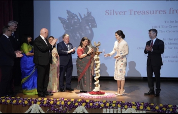 TRH Crown Prince Frederik and Crown Princess Mary of Denmark attend inauguration  of silver exhibition 